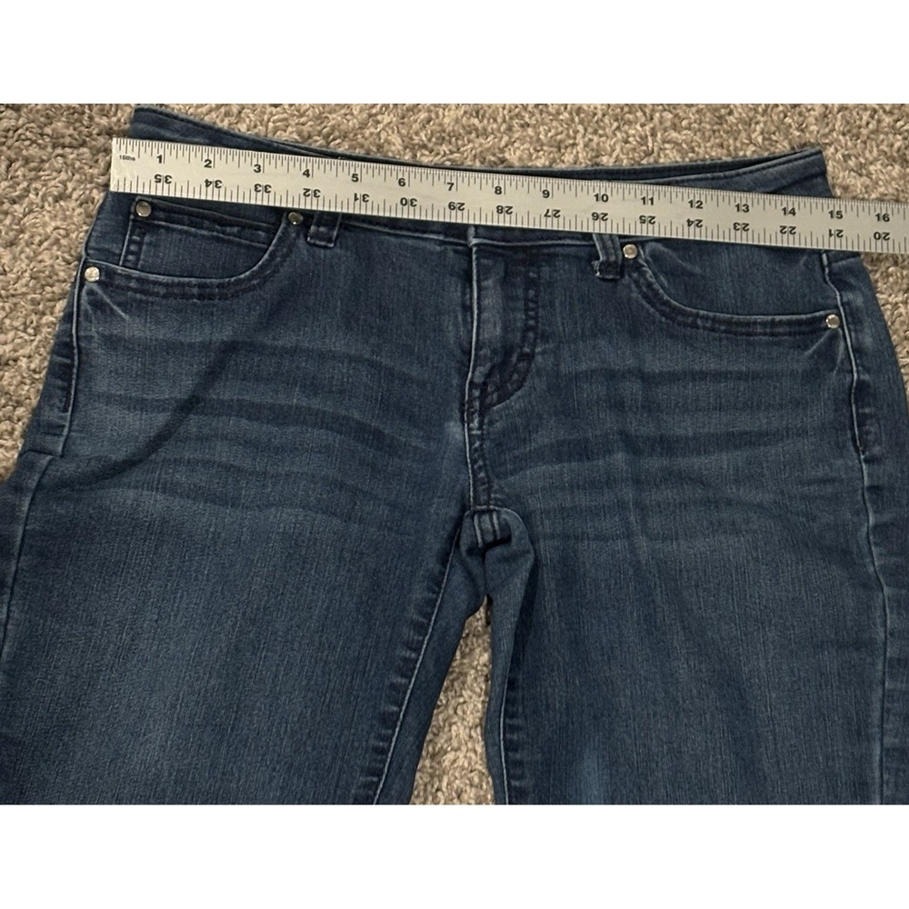 Jennifer Lopez Women Sz 2 BF Blue Dark Wash Denim Straight Slim Low Rise Stretch - Picture 8 of 12